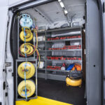 work van shelving inside a white van